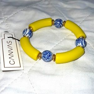 Stretch Band Lemon Color Beaded Bracelet NWT